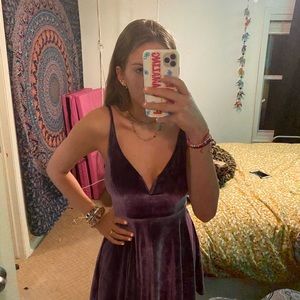 Urban outfitter purple velvet mini dress💜
